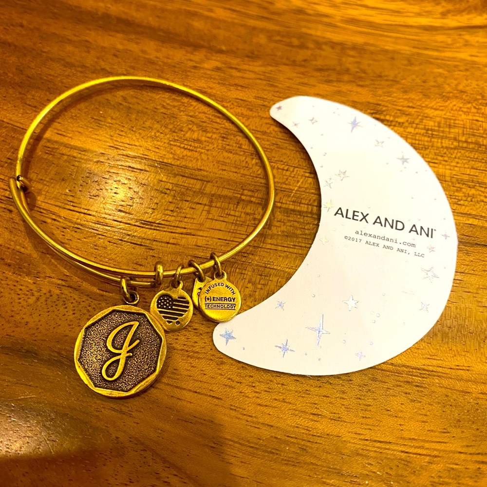 Alex and Ani initial J charm bracelet
